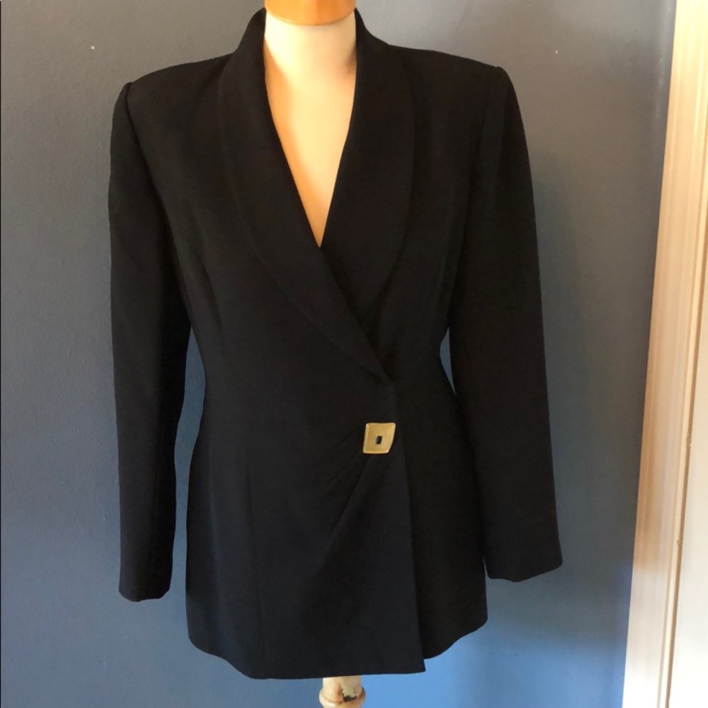 Liz Claiborne Black Double Breasted Blazer, Lined